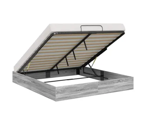 Otomāna Gultas Rāmis Pelēks Sonoma 193 X 120 X 25 Cm Vidaxl