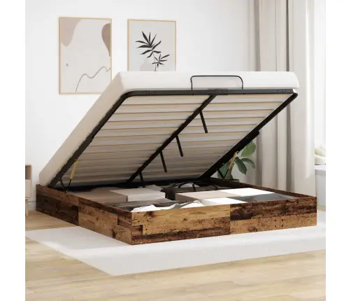 Otomāna Gultas Rāmis Ar Uzglabāšanu Vecs Koks 193 X 120 X 25 Cm Vidaxl