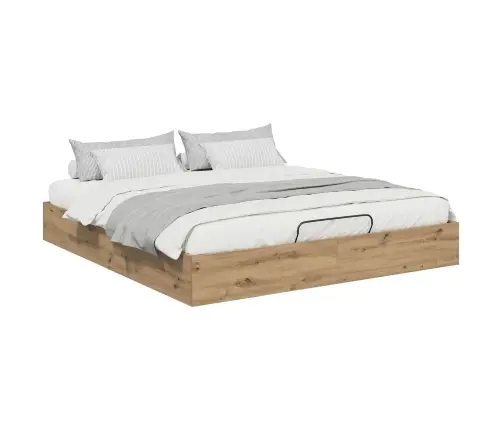 Otomāna Gultas Rāmis Mākslīgā Ozola 193 X 120 X 25 Cm Vidaxl