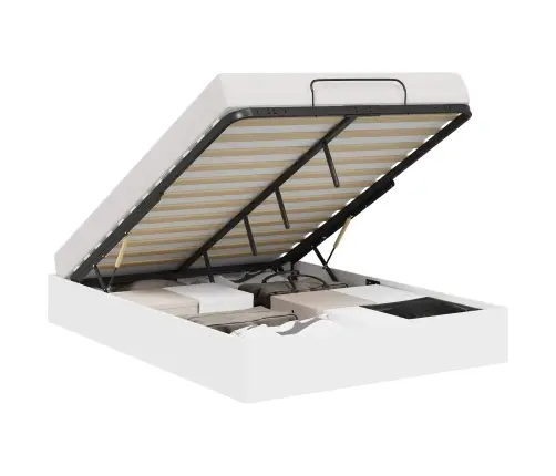 Otomano Lovos Rėmas Su Saugykla Balta 193 X 120 X 25 Cm