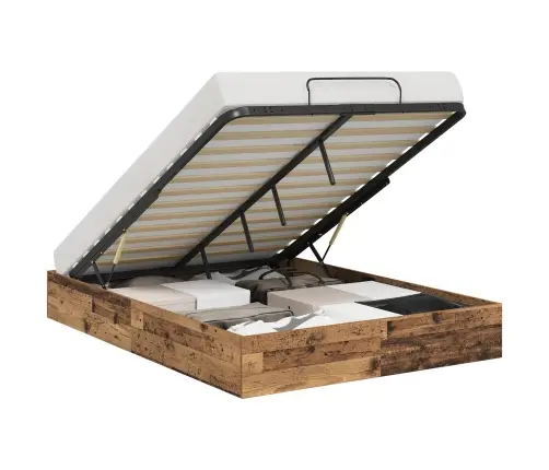 Otomāna Gultas Rāmis Vecs Koks 193 X 120 X 25 Cm Skaidu Plāksne Vidaxl