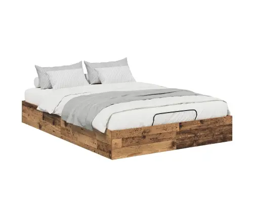 Otomāna Gultas Rāmis Vecs Koks 193 X 120 X 25 Cm Skaidu Plāksne Vidaxl