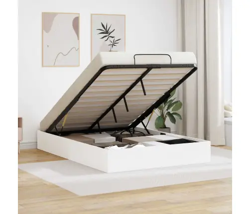 Ottomani Voodiraam Valge 193 X 120 X 25 Cm Saepuruplaat