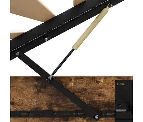 Otomāna Gultas Rāmis Dūmaka Ozols 193 X 120 X 25 Cm Vidaxl