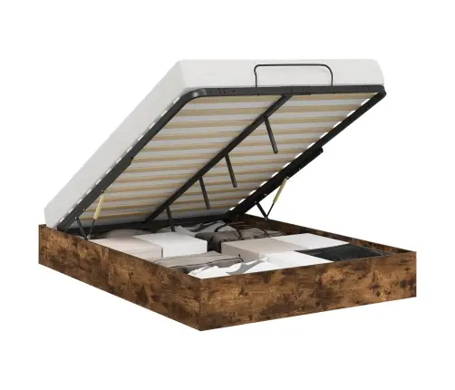 Otomāna Gultas Rāmis Dūmaka Ozols 193 X 120 X 25 Cm Vidaxl