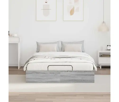 Otomano Lovos Rėmas Su Saugykla Pilkas Sonoma 193 X 120 X 25 Cm