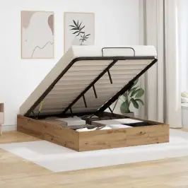 Otomāna Gultas Rāmis Artisānā Ozols 193 X 120 X 25 Cm Vidaxl