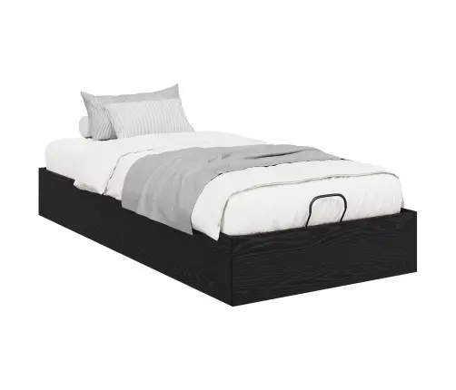 Otomāna Gultas Rāmis Melns Ozolkoks 193 X 120 X 25 Cm Vidaxl