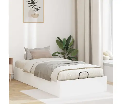 Ottomani Voodiraam Valge 193 X 120 X 25 Cm Saepuruplaat