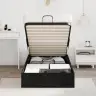 Otomāna Gultas Rāmis Melns Ozolkoks 193 X 120 X 25 Cm Vidaxl
