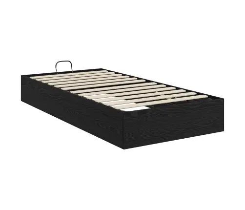 Otomāna Gultas Rāmis Melns Ozolkoks 193 X 120 X 25 Cm Vidaxl