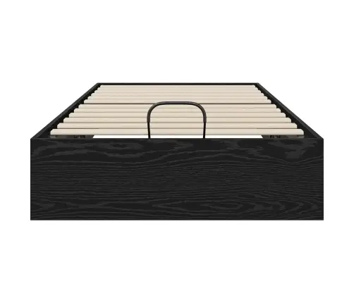 Otomāna Gultas Rāmis Melns Ozolkoks 193 X 120 X 25 Cm Vidaxl