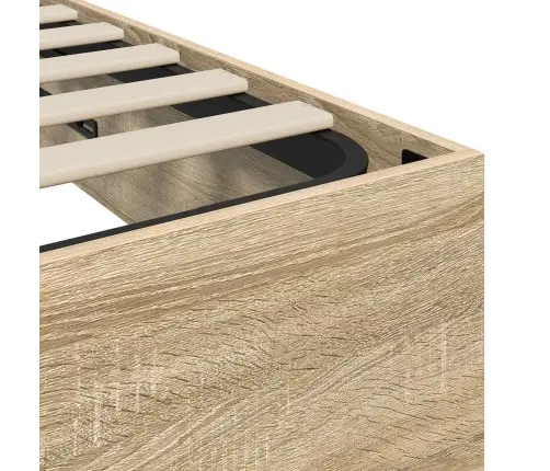 Otomāna Gultas Rāmis Sonoma Ozols 193 X 120 X 25 Cm Vidaxl