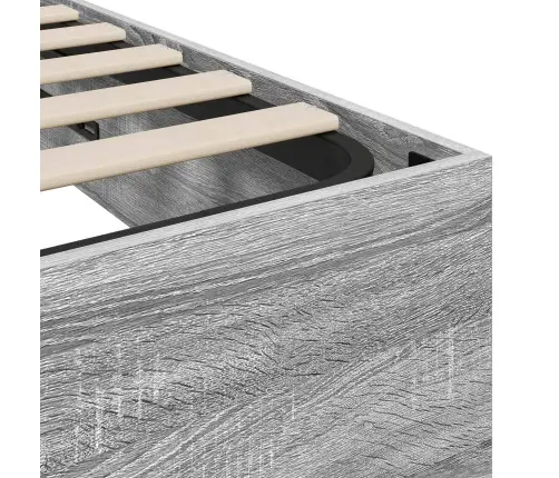 Otomāna Gultas Rāmis Pelēks Sonoma 193 X 120 X 25 Cm Vidaxl