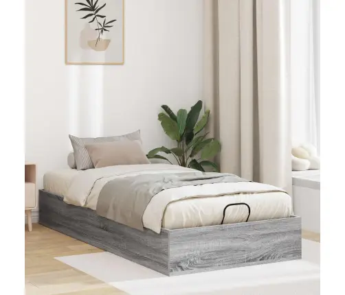 Otomāna Gultas Rāmis Pelēks Sonoma 193 X 120 X 25 Cm Vidaxl