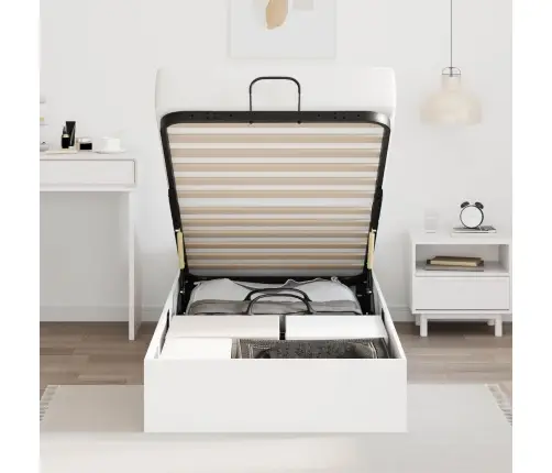 Ottomani Voodiraam Valge 203 X 80,5 X 25 Cm Tehispuit