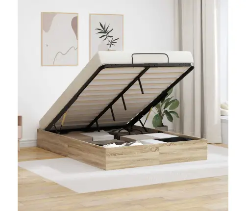 Otomano Lovos Rėmas Sonoma Ąžuolas 193 X 120 X 25 Cm