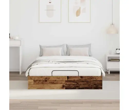 Otomano Lovos Rėmas Su Saugykla Senas Medis 193 X 120 X 25 Cm