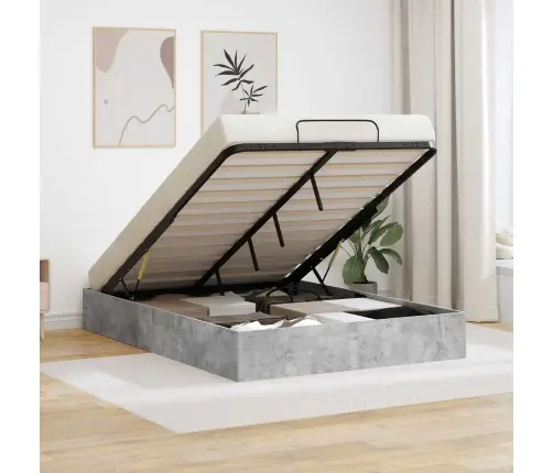 Ottomani Voodiraam Betoonhall 135 X 190 Cm Tehispuit