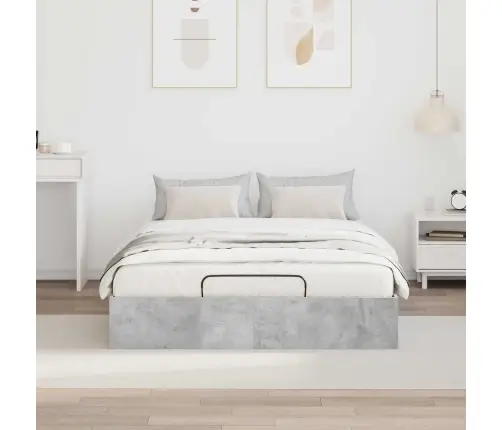 Ottomani Voodiraam Betoonhall 135 X 190 Cm Tehispuit