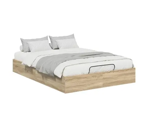 Otomāna Gultas Rāmis Sonoma Ozols 193 X 120 X 25 Cm Vidaxl