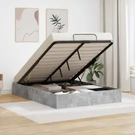 Otomāna Gultas Rāmis Betons 193 X 120 X 25 Cm Skaidu Plāksne Vidaxl