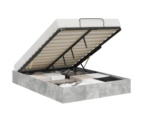 Otomāna Gultas Rāmis Betons 193 X 120 X 25 Cm Skaidu Plāksne Vidaxl