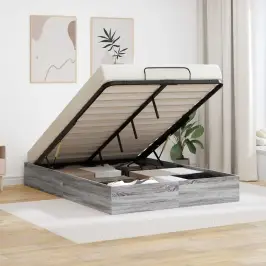 Otomano Lovos Rėmas Su Saugykla Pilkas Sonoma 193 X 120 X 25 Cm