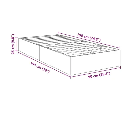 Ottomani Voodiraam Vana Puit 193 X 120 X 25 Cm Saepuruplaat