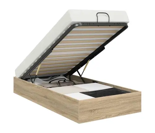 Otomāna Gultas Rāmis Sonoma Ozols 193 X 120 X 25 Cm Vidaxl