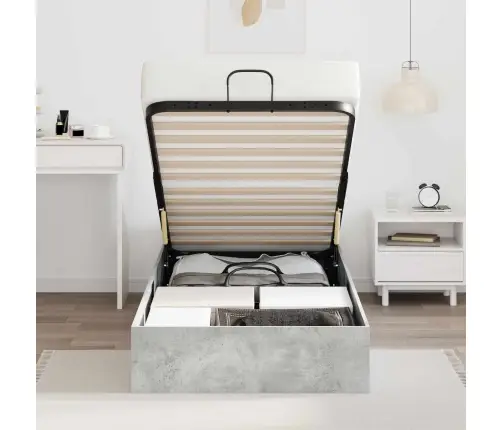 Ottomani Voodiraam Betoonhall 193 X 75,5 X 25 Cm Tehispuit