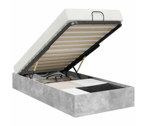 Ottomani Voodiraam Betoonhall 193 X 75,5 X 25 Cm Tehispuit