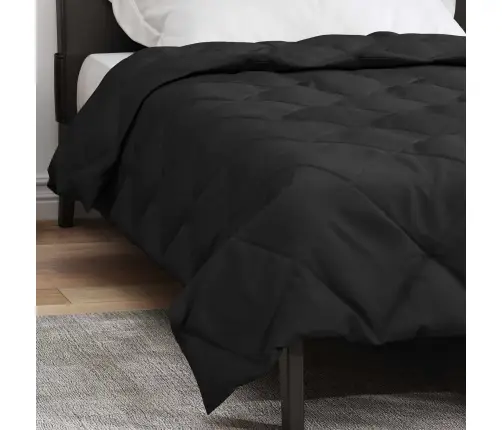 Vasaras Segas Melna 220 X 140 Cm Mikrošķiedra Vidaxl