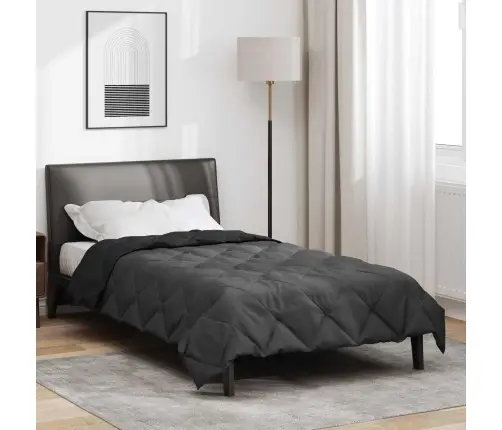 Vasaras Segas Melns Un Anthracite 200 X 140 Cm Mikrošķiedra Vidaxl