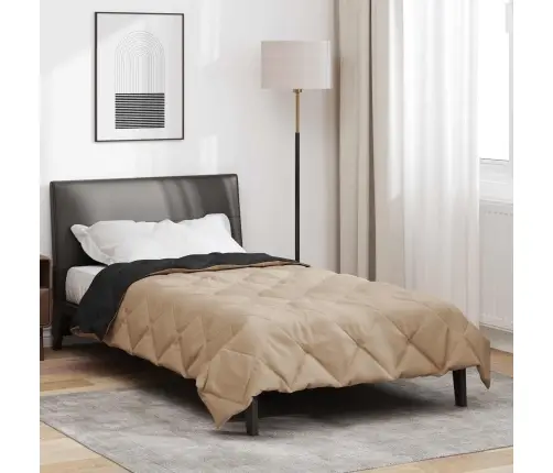 Vasaras Segas Melns Un Taupe 200 X 155 Cm Mikrošķiedra Vidaxl