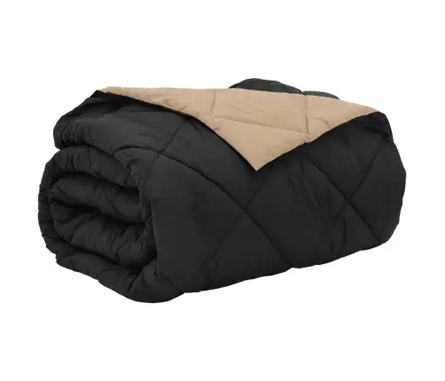 Vasaras Segas Melns Un Taupe 220 X 200 Cm Mikrošķiedra Vidaxl