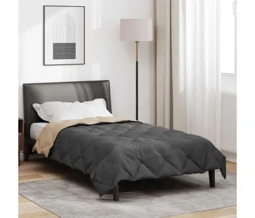 Pilnas Gada Sega Antracīts Un Taupe 220 X 135 Cm Mikrošķiedra Vidaxl