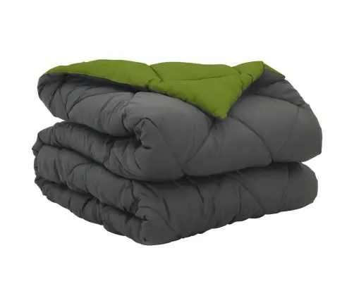 Pilnas Gada Sega Zaļš Un Antracīts 200 X 140 Cm Mikrošķiedra Vidaxl