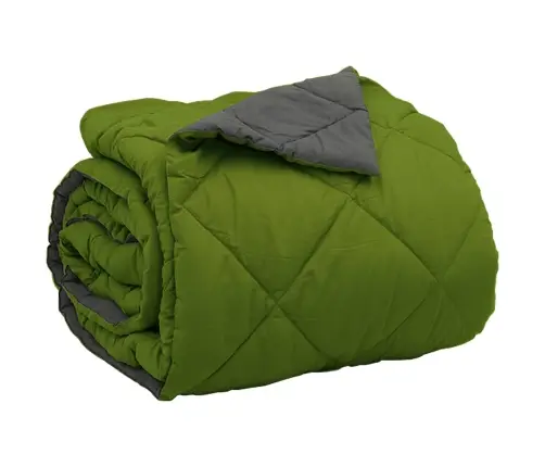 Pilnas Gada Sega Zaļš Un Antracīts 220 X 260 Cm Mikrošķiedra Vidaxl