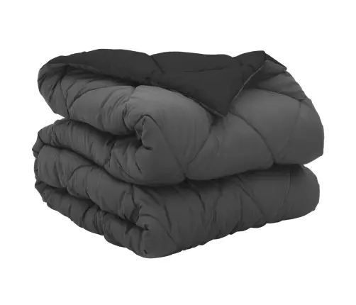 Pilnas Gada Sega Melns Un Anthracite 220 X 140 Cm Mikrošķiedra Vidaxl