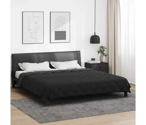 Täispika Aasta Tekk Must Ja Anthracite 240 X 260 Cm Mikrokiud