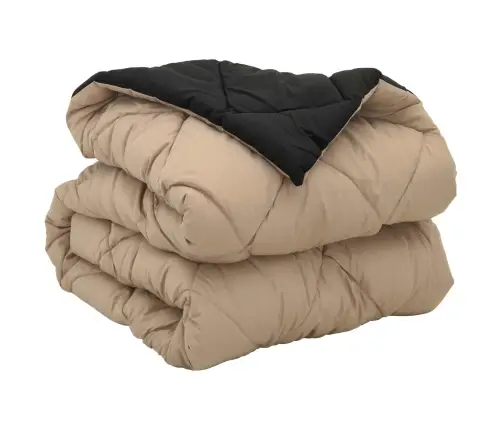 Täispika Aasta Tekk Must Ja Taupe 200 X 135 Cm Mikrokiud