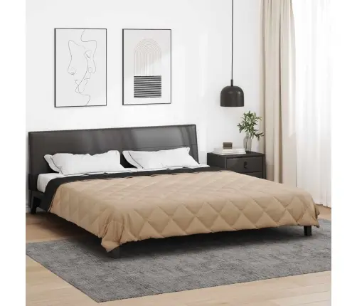 Pilnas Gada Sega Melns Un Taupe 220 X 200 Cm Mikrošķiedra Vidaxl