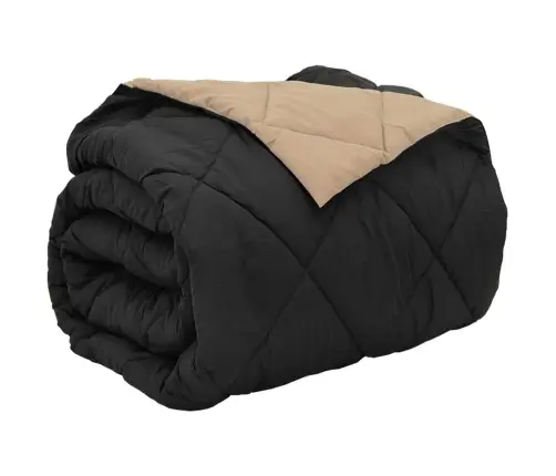 Pilnas Gada Sega Melns Un Taupe 220 X 240 Cm Mikrošķiedra Vidaxl