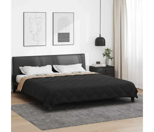 Pilna Metų Antklodė Juoda Ir Taupe 240 X 260 Cm Mikropluoštas