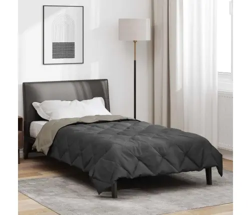 Täispika Aasta Tekk Helehall Ja Antriit 220 X 155 Cm Mikrokiud