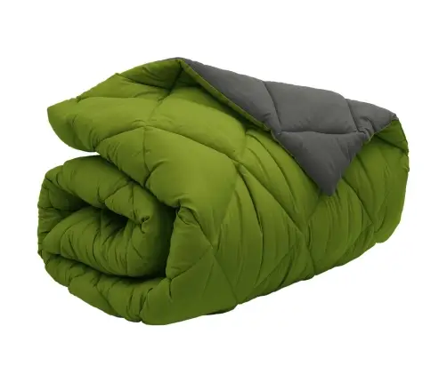 Ziemas Gultas Sega Zaļš Un Antracīts 200 X 135 Cm Mikrošķiedra Vidaxl