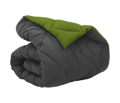 Ziemas Gultas Sega Zaļš Un Antracīts 220 X 155 Cm Mikrošķiedra Vidaxl