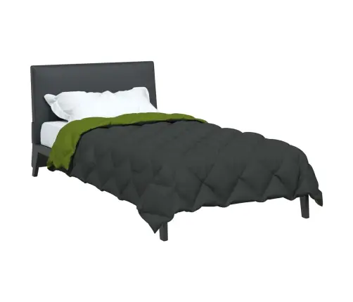 Ziemas Gultas Sega Zaļš Un Antracīts 220 X 155 Cm Mikrošķiedra Vidaxl