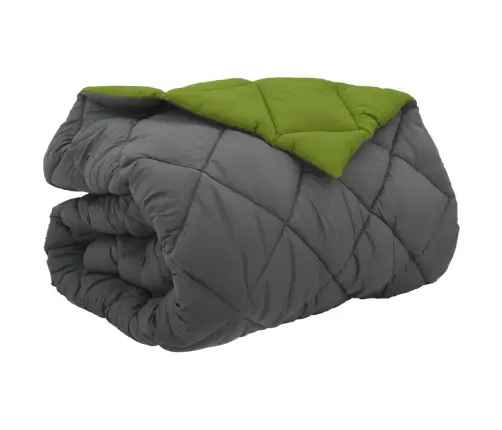 Ziemas Gultas Sega Zaļš Un Antracīts 220 X 200 Cm Mikrošķiedra Vidaxl
